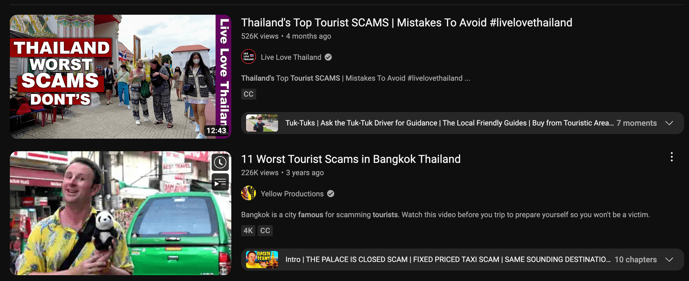 Thailand Tourist Scams
